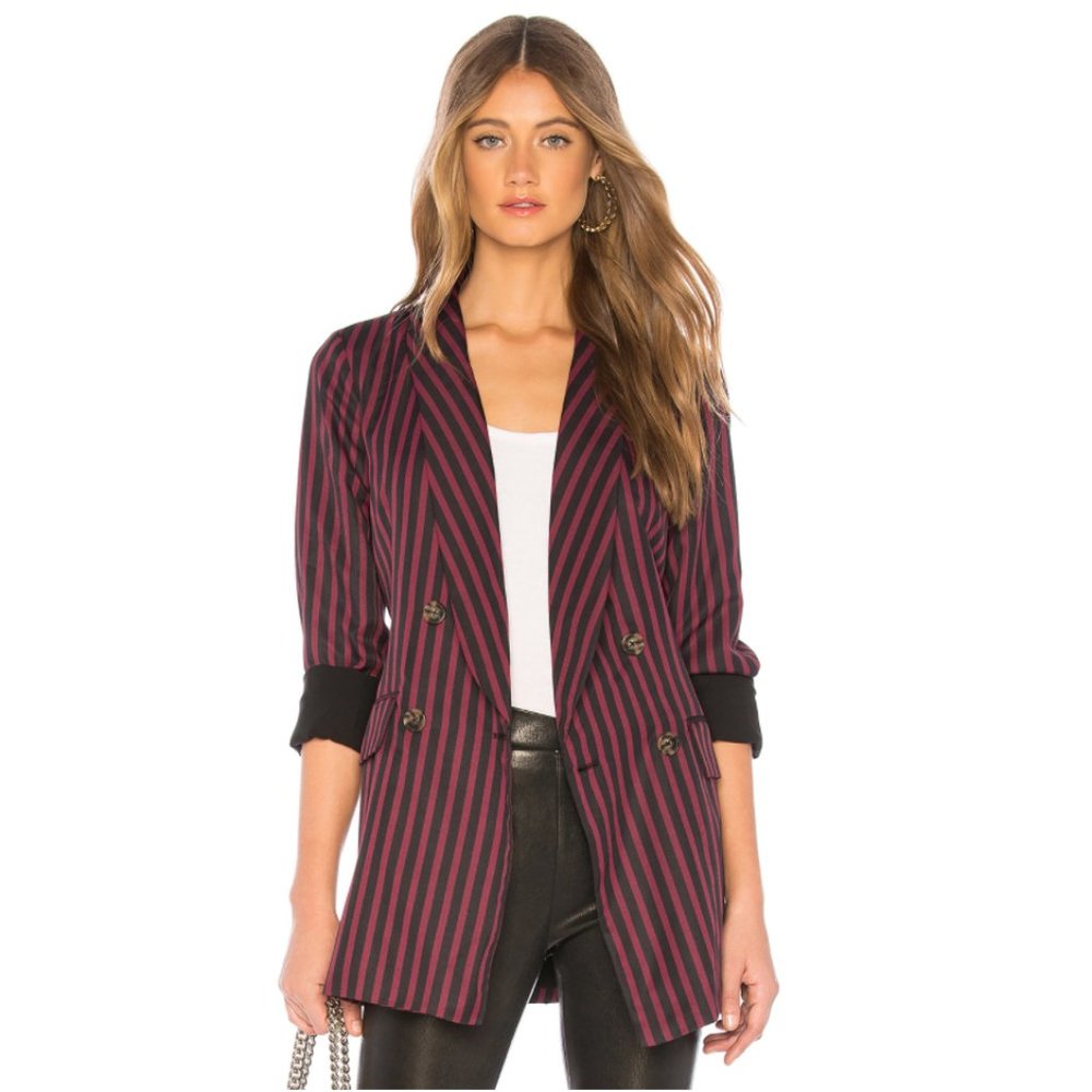 NEW L'Academie The Lana Jacket Red Small F77